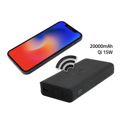 PATONA - Powerbank 20000mAh 100W Li-lonen 2xUSB-C/1x USB-A mit QI-Aufladung