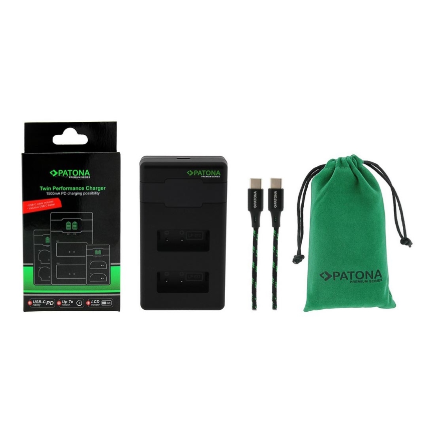 PATONA – Schnellladegerät Dual Canon LP-E17 + Kabel USB-C 0,6m