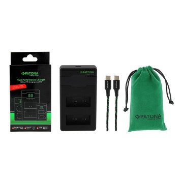 PATONA - Schnellladegerät Dual Fuji NP-W126 + USB-C Kabel 0,6m