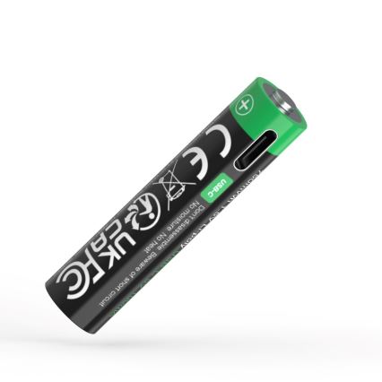 PATONA - SET 4x Akku AAA/LR03 Li-Pol 500mAh 1,5V mit USB-C Aufladung