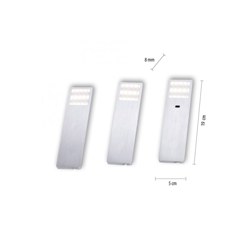 Paul Neuhaus 1120-95-3 - SET 3x LED-Möbelbeleuchtung mit Sensor HELENA LED/2W/230V