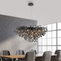 Paul Neuhaus 2192-18 - Pendelleuchte ICICLE an Stahlseil 10xG9/40W/230V 50x100 cm schwarz