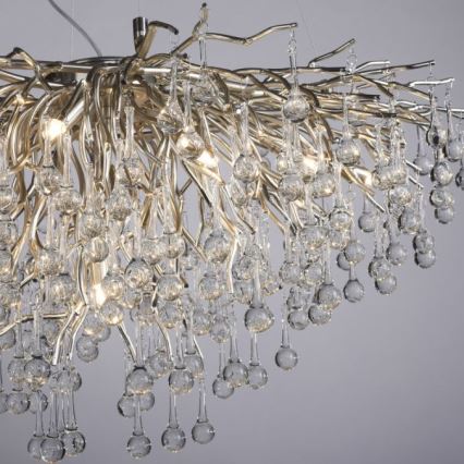 Paul Neuhaus 2192-55 - Hängeleuchte an Kabel ICICLE 10xG9/40W/230V 50x100 cm glänzender Chrom
