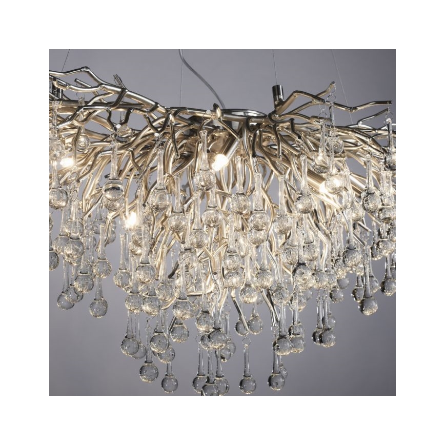 Paul Neuhaus 2192-55 - Hängeleuchte an Kabel ICICLE 10xG9/40W/230V 50x100 cm glänzender Chrom