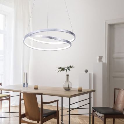 Paul Neuhaus 2472-21 - Dimmbare LED-Hängeleuchte ROMAN LED/30W/230V glänzendes Chrom