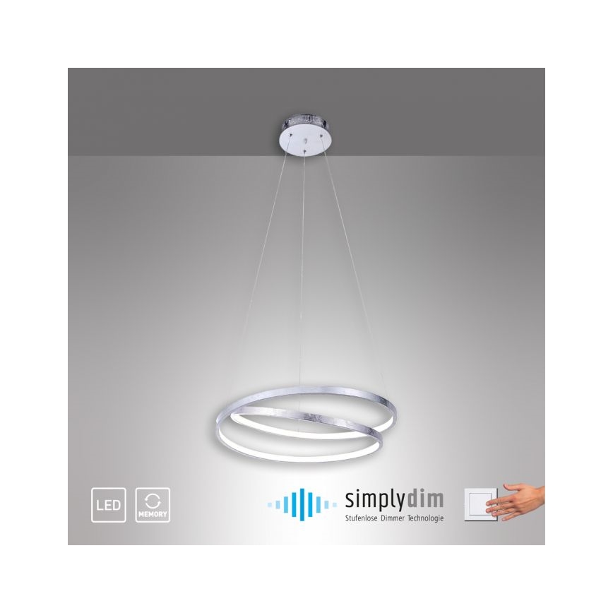 Paul Neuhaus 2472-21 - Dimmbare LED-Hängeleuchte ROMAN LED/30W/230V glänzendes Chrom