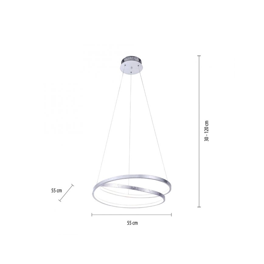 Paul Neuhaus 2472-21 - Dimmbare LED-Hängeleuchte ROMAN LED/30W/230V glänzendes Chrom