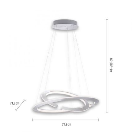 Paul Neuhaus 2491-55 - LED dimmbare Hängeleuchte an Kabel ALESSA 2xLED/26W/230V mit Fernbedienung