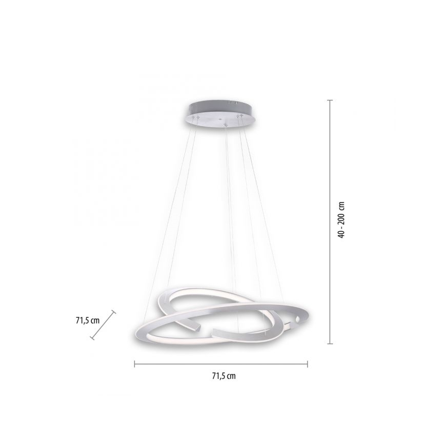 Paul Neuhaus 2491-55 - LED dimmbare Hängeleuchte an Kabel ALESSA 2xLED/26W/230V mit Fernbedienung