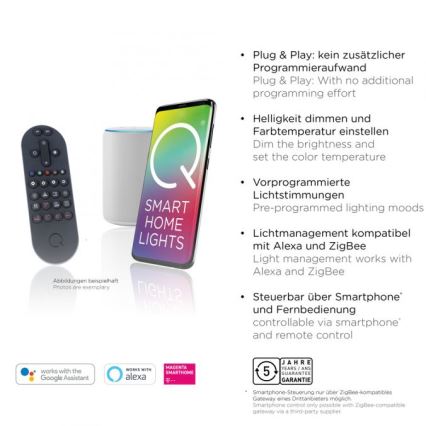 Paul Neuhaus 6071-18 - LED dimmbare Deckenleuchte Q-PIATO LED/35W/230V Ø 51 cm 2700-5000K Wi-Fi + Fernbedienung