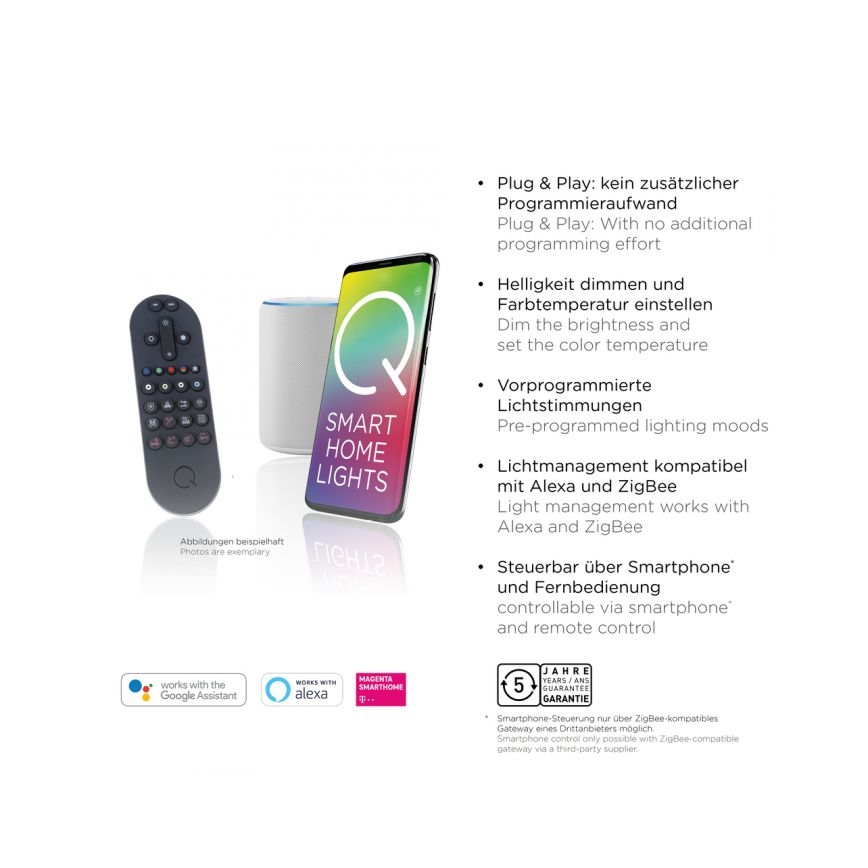 Paul Neuhaus 6071-18 - LED dimmbare Deckenleuchte Q-PIATO LED/35W/230V Ø 51 cm 2700-5000K Wi-Fi + Fernbedienung