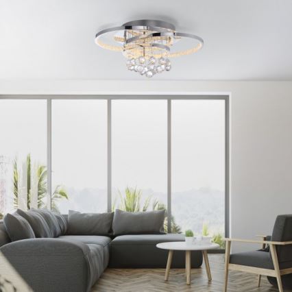 Paul Neuhaus 6267-17 - Dimmbare LED-Deckenleuchte ROTAZO LED/32W/230V d 45 cm glänzendes Chrom