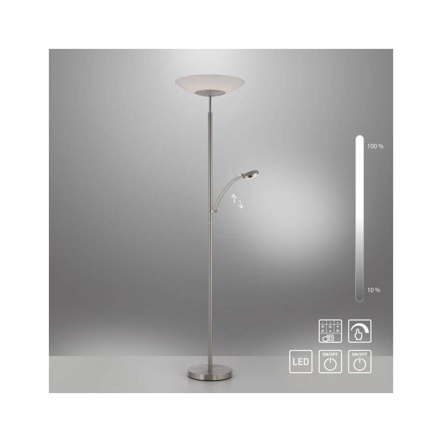Paul Neuhaus 655-55 - Dimmbare LED-Stehleuchte ALFRED 1xLED/28W+1xLED/4W/230V glänzendes Chrom