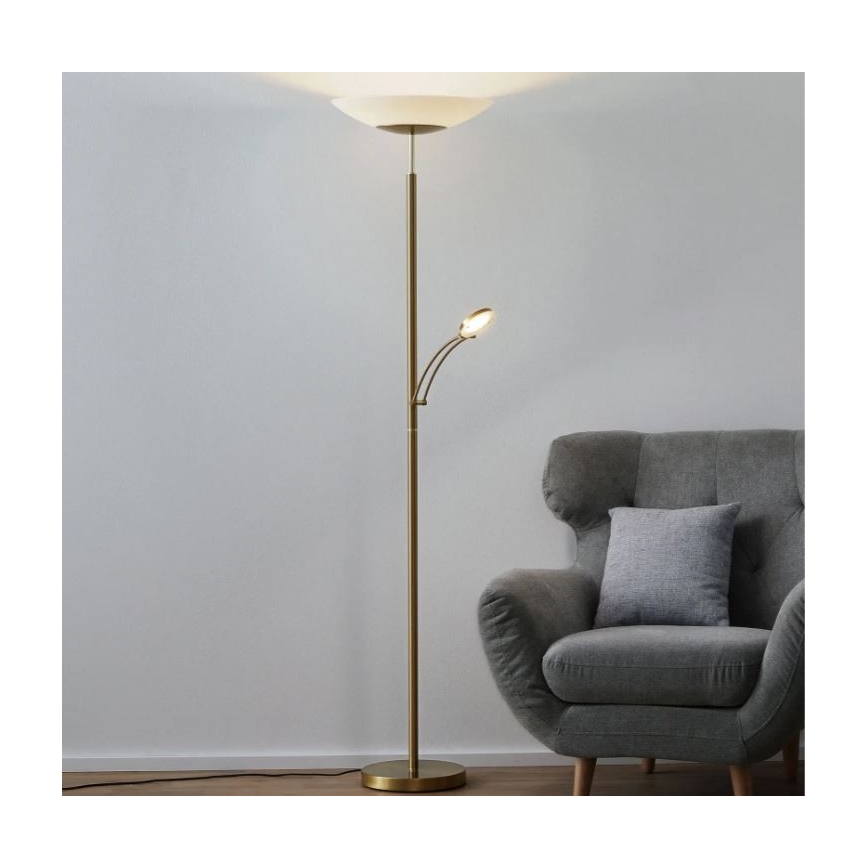 Paul Neuhaus 655-60 - Dimmbare LED-Stehlampe ALFRED LED/28W/230V+LED/4W/230V Messing