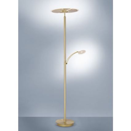 Paul Neuhaus 673-60 - Dimmbare LED-Stehleuchte ARTUR 2xLED/21W/230V+LED/6W goldfarben