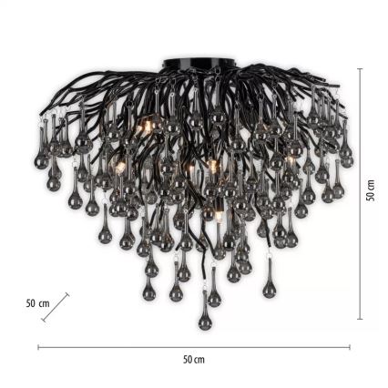 Paul Neuhaus 8091-18 - Aufgesetzte Deckenleuchte ICICLE 9xG9/40W/230V Ø 50 cm schwarz