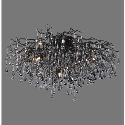 Paul Neuhaus 8092-18 - Aufgesetzter Kronleuchter ICICLE 14xG9/40W/230V Ø 100 cm schwarz