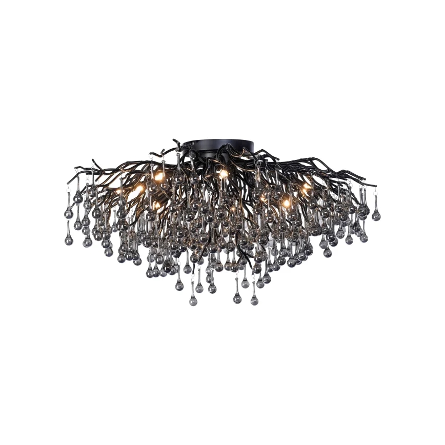 Paul Neuhaus 8092-18 - Aufgesetzter Kronleuchter ICICLE 14xG9/40W/230V Ø 100 cm schwarz