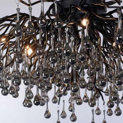 Paul Neuhaus 8092-18 - Aufgesetzter Kronleuchter ICICLE 14xG9/40W/230V Ø 100 cm schwarz