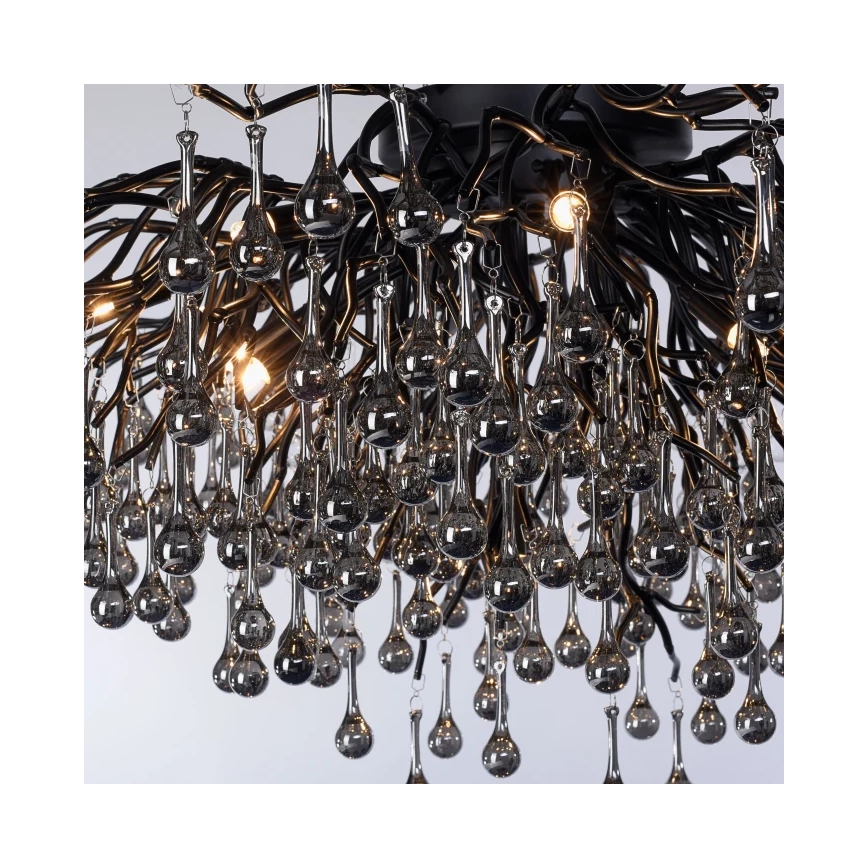 Paul Neuhaus 8092-18 - Aufgesetzter Kronleuchter ICICLE 14xG9/40W/230V Ø 100 cm schwarz