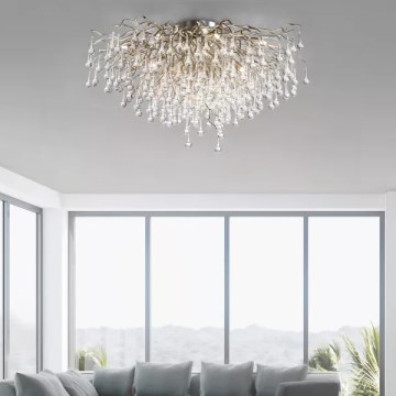 Paul Neuhaus 8092-55 - Aufgesetzte Deckenleuchte ICICLE 14xG9/40W/230V Ø 100 cm glänzender Chrom