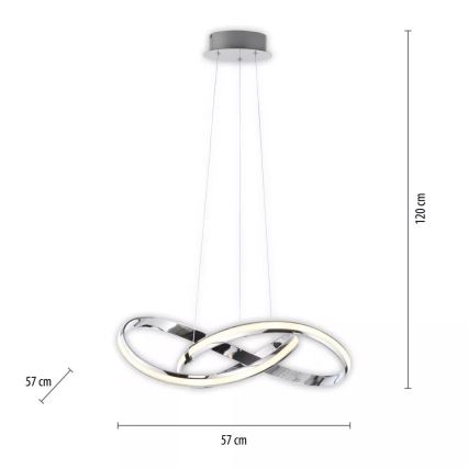 Paul Neuhaus 8291-17 - LED dimmbare Hängeleuchte an Kabel MELINDA LED/30W/230V