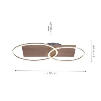 Paul Neuhaus 8329-79 - Dimmbare LED-Aufbauleuchte PALMA LED/26W/230V 2700-5000K Kiefer + Fernbedienung