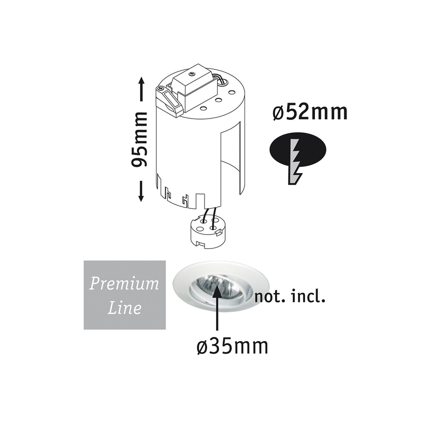 Paulmann 231 - Box für Einbauleuchten 1xGU5,3/GU4/20W/12V