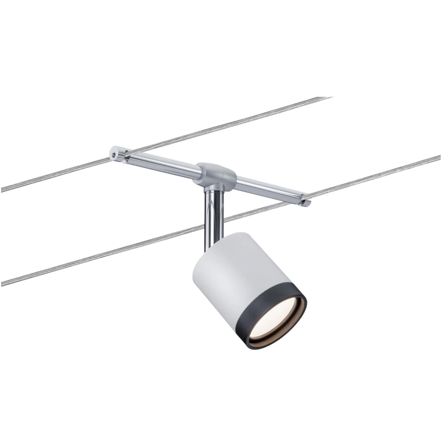 Paulmann 3981 - Set 5x LED/4W Komplettes Seilsystem TUBE 230V mattchrom/schwarz