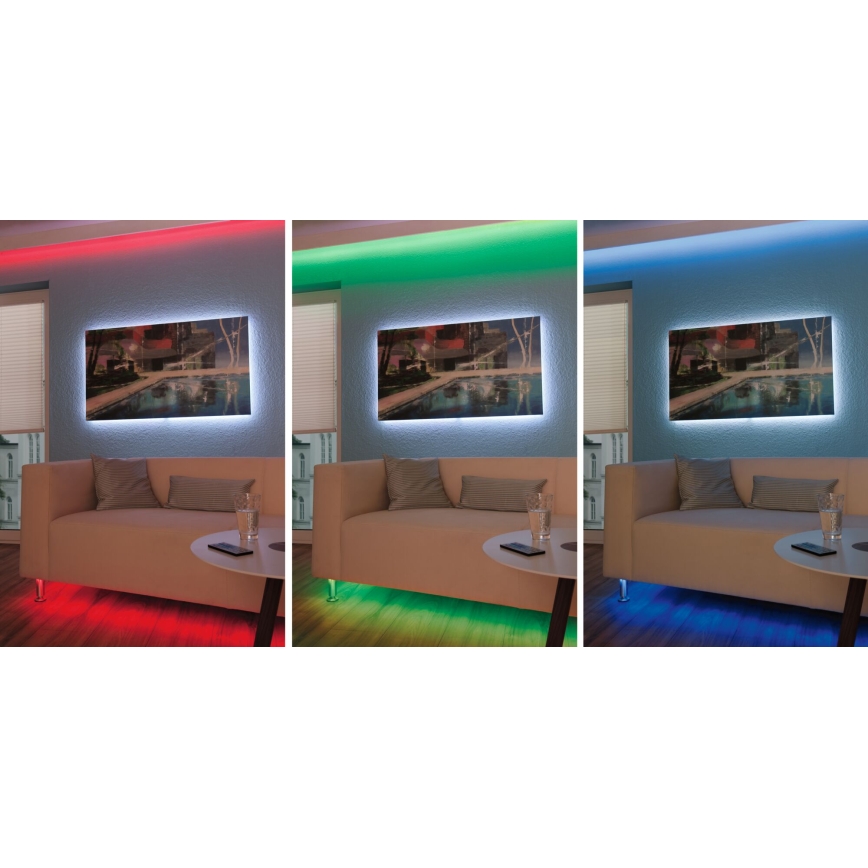 Paulmann 3989 - Dimmbarer LED-RGBW-Streifen TIP, 19 W, 10 m, 230 V + Fernbedienung