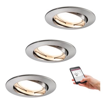 Paulmann 50007 - SET 3xLED/5,2W dimmbare Einbauleuchte SMART HOME 230V Bluetooth