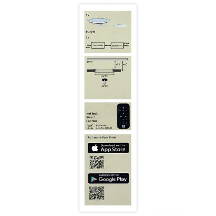 Paulmann 50027 - LED RGBW/3,5W IP44 Dimmbare Badeinbauleuchte SMART HOME 230V 2700-6500K