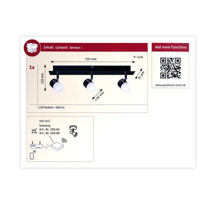 Paulmann 50099 - 3xLED/6,5W Dimmbarer Strahler SMART DEON 230V ZigBee