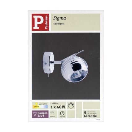 Paulmann 60280 - Spotlight SIGMA 1xGU10/40W/230V