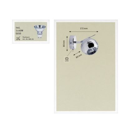 Paulmann 60280 - Spotlight SIGMA 1xGU10/40W/230V