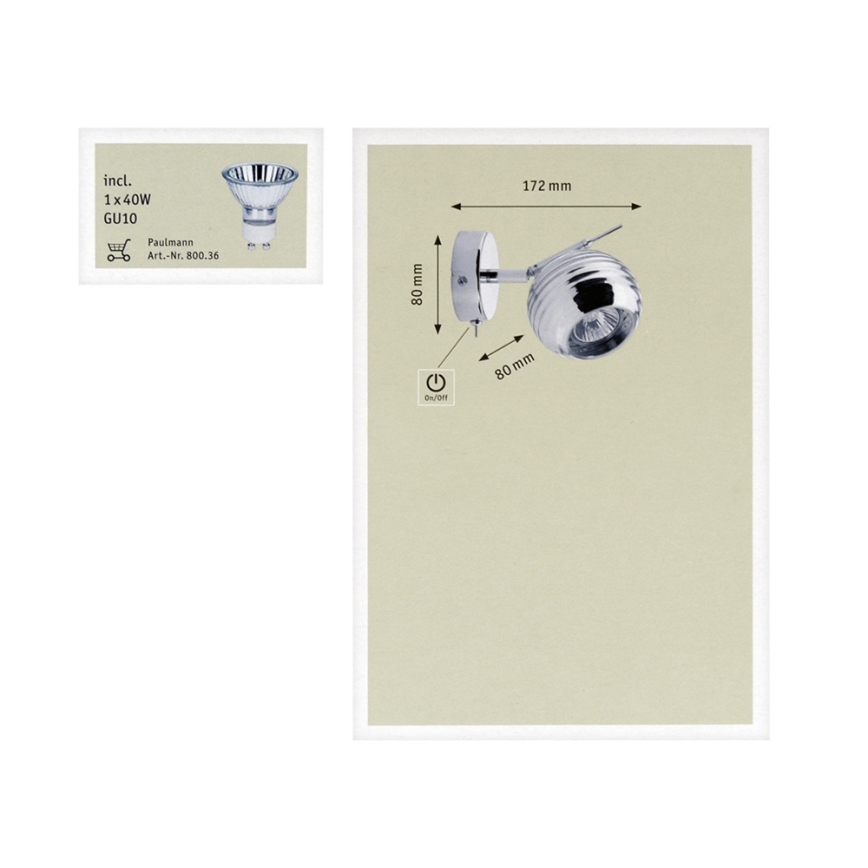 Paulmann 60280 - Spotlight SIGMA 1xGU10/40W/230V