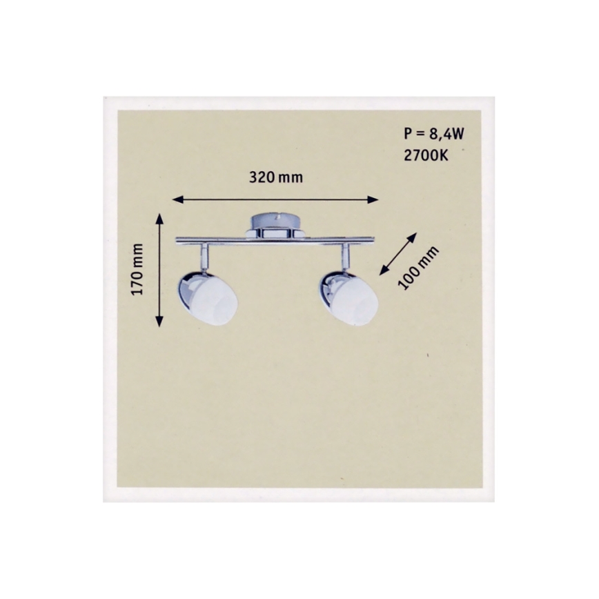 Paulmann 60329 - 2xLED/4,2W Spotlight EGG 230V