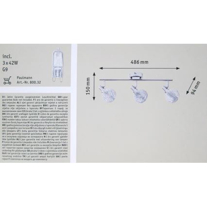 Paulmann 60405 - Spotlight CURL 3xG9/42W/230V