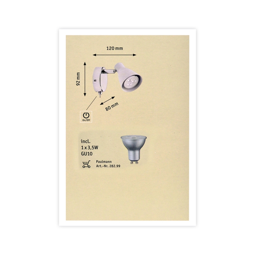 Paulmann 66543 - LED/3,5W Wandstrahler IMPLE 230V