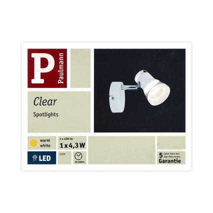 Paulmann 66662 - 1xLED/4,3W Wandspot CLEAR 230V