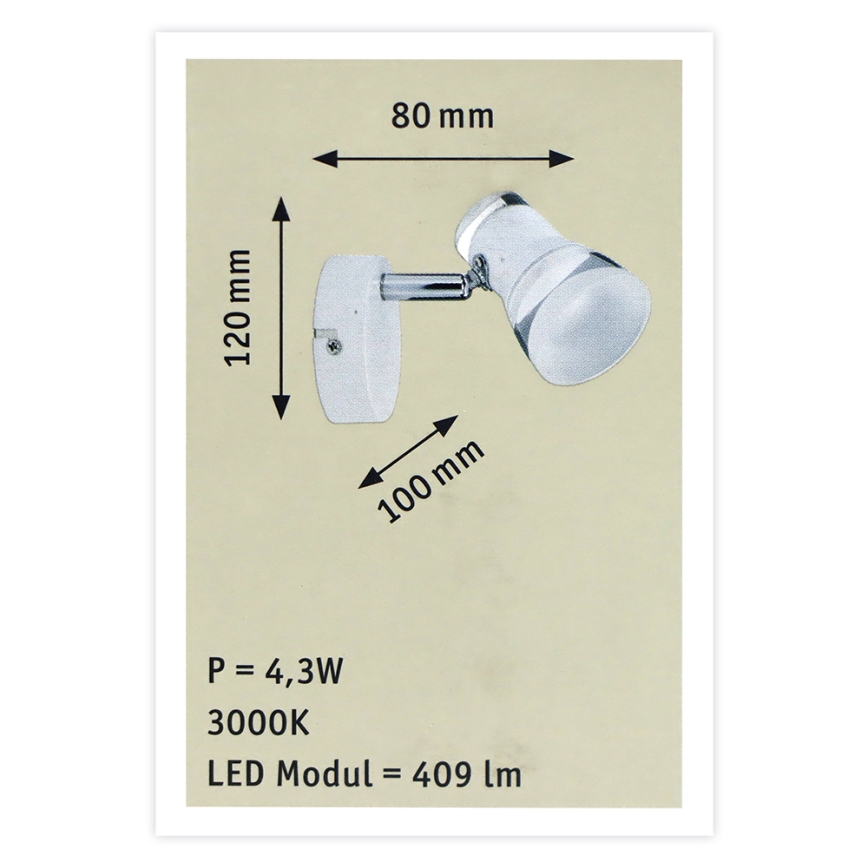 Paulmann 66662 - 1xLED/4,3W Wandspot CLEAR 230V