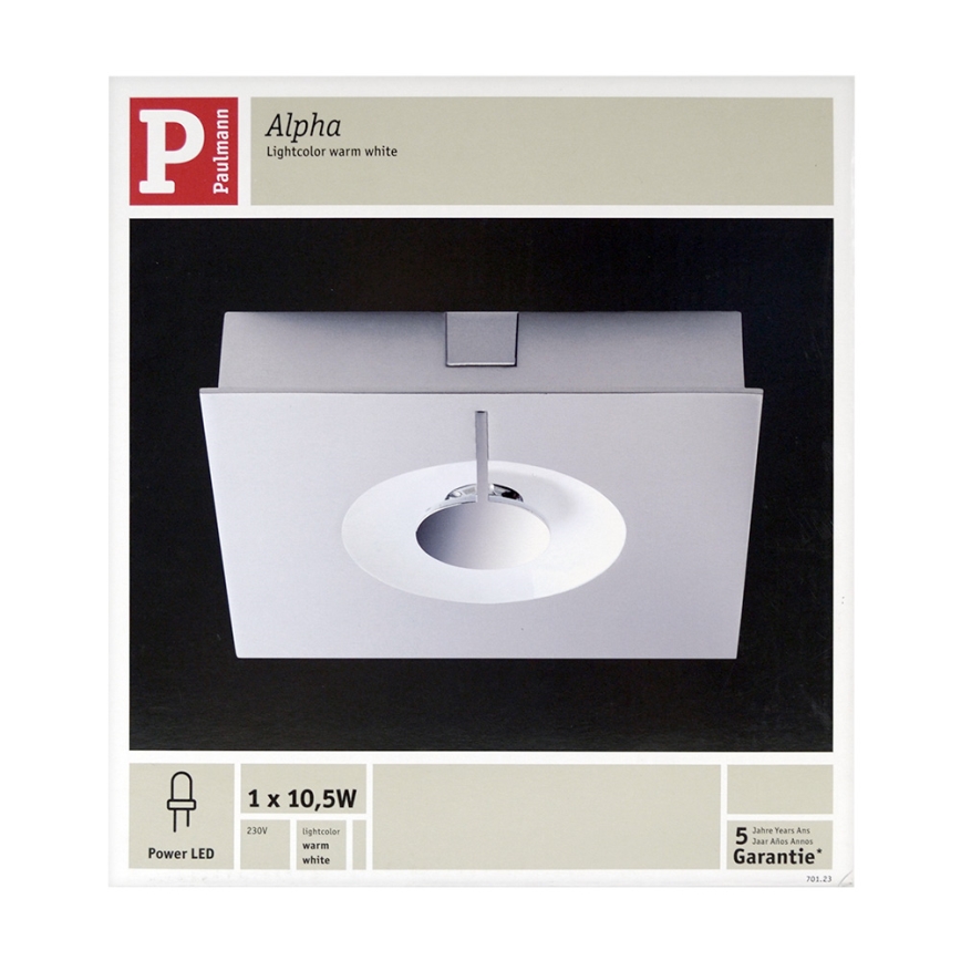 Paulmann 70123 - LED Deckenleuchte ALPHA LED/10W/230V