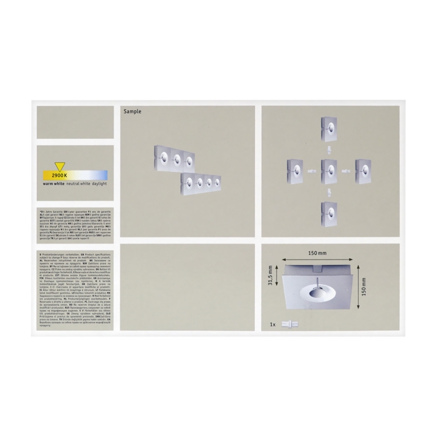 Paulmann 70123 - LED Deckenleuchte ALPHA LED/10W/230V