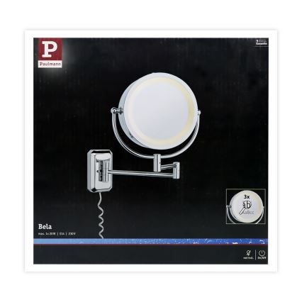 Paulmann 70349 - 1xE14/20W IP44 Wand-Kosmetikspiegel 230V