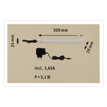 Paulmann 70400 - LED/3,5W Unterbauleuchte CUBE LINE 230V 30 cm