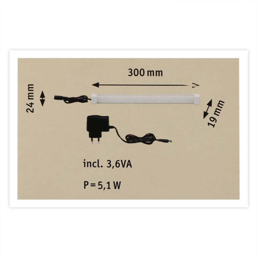 Paulmann 70400 - LED/3,5W Unterbauleuchte CUBE LINE 230V 30 cm