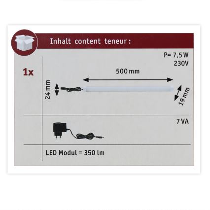 Paulmann 70449 - LED/5,5W Unterbauleuchte CUBE LINE 230V 50 cm