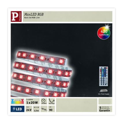 Paulmann 70587 - LED RGB/20W Dimmbare Leiste MAXLED 1,5m 230V + Fernbedienung