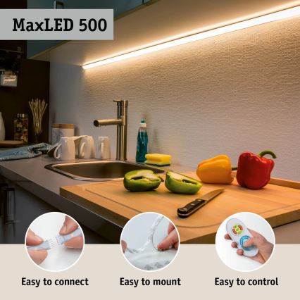 Paulmann 70627 - LED RGB/18W IP44 dimmbarer LED-Streifen für das Badezimmer MAXLED 1,5 m 230V + Fernbedienung