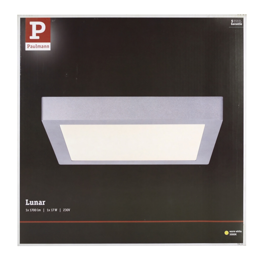 Paulmann 70650 - LED/17W Deckenleuchte LUNAR 230V 30x30 cm matt Chrom